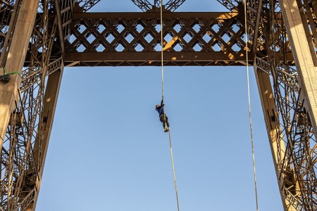 Photo de l'ascension à la corde d'Anouk Garnier